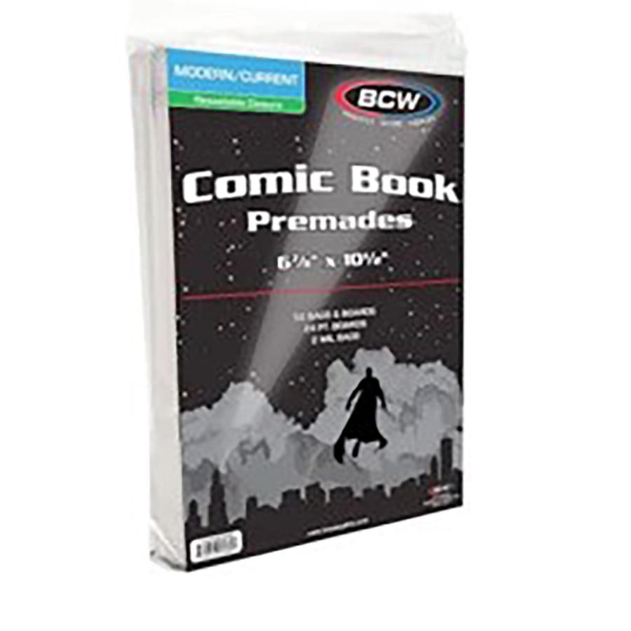 Comics And Art - Bcw Supplies: Board And Bag Premades: 50Ct Resealable Current Comic Book (1-Cur-R-Bagbrd)