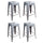 AmeriHome BS24SLVRSET 24 in.Loft Silver Metal Bar Stool - 4 Piece