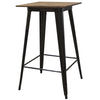 AmeriHome SWPUBTB 24 x 24 in. Pub-Height Black Table with Rosewood Top & Metal Legs, Seats 2 to 4