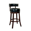 Shirley Contemporary 24 in. Barstool With pu Cushion Set of 2 Black BM131351 - Benzara