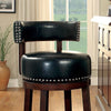 Shirley Contemporary 24 in. Barstool With pu Cushion Set of 2 Black BM131351 - Benzara
