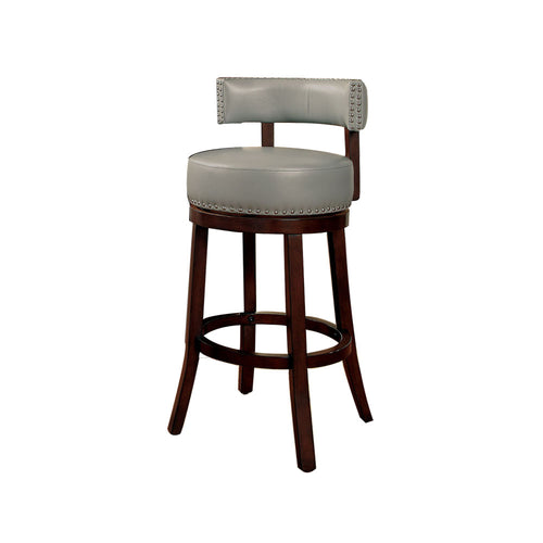 Shirley Contemporary 24 in. Barstool With pu Cushion Gray Set of 2 BM131352 - Benzara