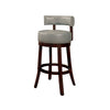 Shirley Contemporary 24 in. Barstool With pu Cushion Gray Set of 2 BM131352 - Benzara