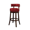 Shirley Contemporary 24 in. Barstool With pu Cushion Red Finish Set of 2 BM131353 - Benzara