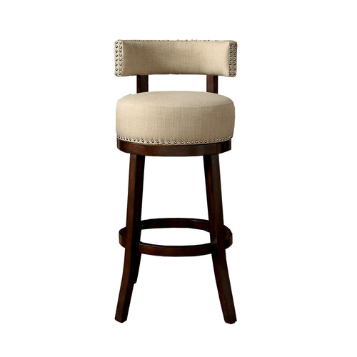Lynsey Contemporary 24 in.Barstool With linen Cushion Beige Finish Set of 2 BM131355 - Benzara