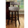 Swivel Barstool with Curved Open Low Back Set of 2 Gray and Brown BM131357 - Benzara