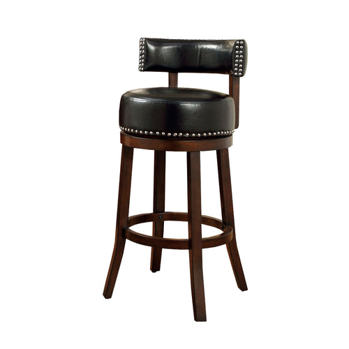 Shirley Contemporary 29 in. Barstool With pu Cushion Black Finish Set of 2 BM131358 - Benzara