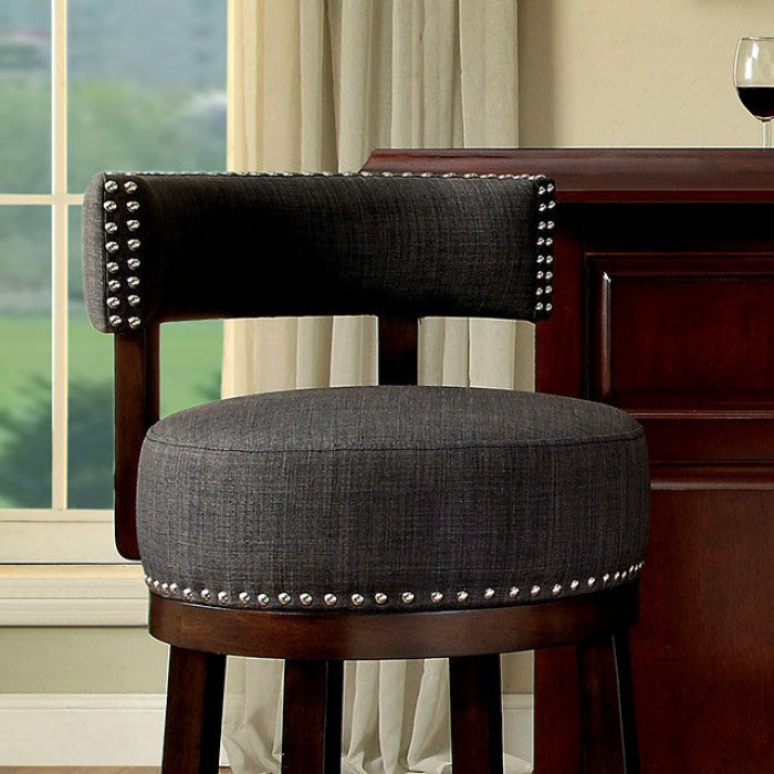 Lynsey Contemporary 29 in.Barstool With linen Cushion Gray Finish Set of 2 BM131363 - Benzara