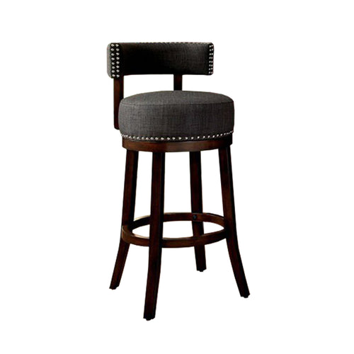 Lynsey Contemporary 29 in.Barstool With linen Cushion Gray Finish Set of 2 BM131363 - Benzara