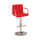 Leatherette Swivel Barstool with Square Stitched Details Red and Silver BM131409 - Benzara