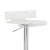 Smart Looking Adjustable Stool with Swivel Clear & Chrome BM157348 - Benzara