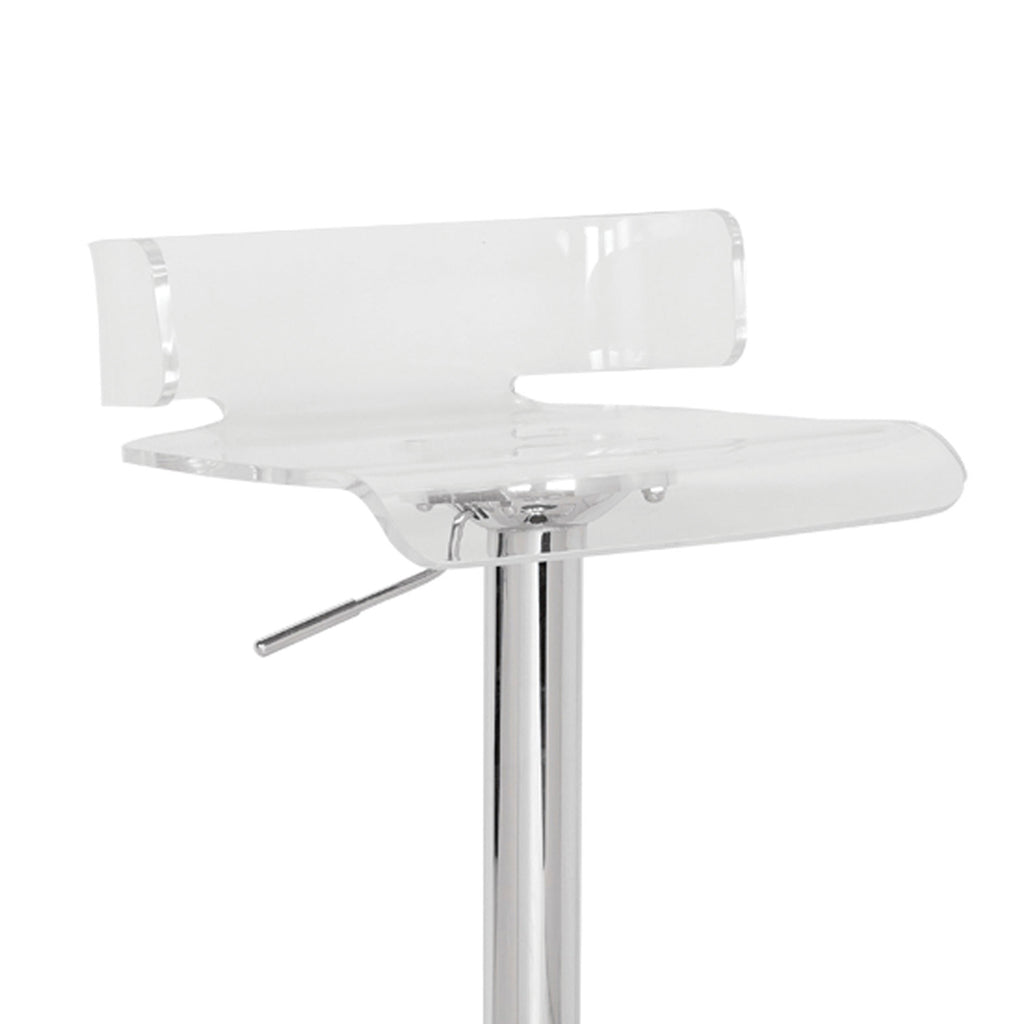 Smart Looking Adjustable Stool with Swivel Clear & Chrome BM157348 - Benzara