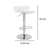 Smart Looking Adjustable Stool with Swivel Clear & Chrome BM157348 - Benzara