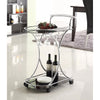 Dazzling Serving Cart With 2 Black Glass Shelves Silver BM160164 - Benzara