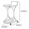 Captivating Serving Cart With 2 Frosted Glass Shelves Silver BM160282 - Benzara