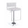 Adjustable Modern Metal Bar Stool White & Silver BM160762 - Benzara