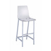 Elegant Acrylic Bar Height Stool with Chrome Base Clear And Silver Set of 2 BM160767 - Benzara