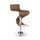 Modern Adjustable Bar Stool With Chrome Base Brown And Silver BM160770 - Benzara