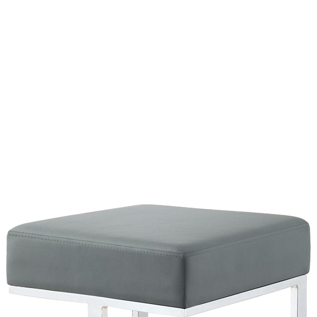Metal Counter Height Stool Grey BM163691 - Benzara