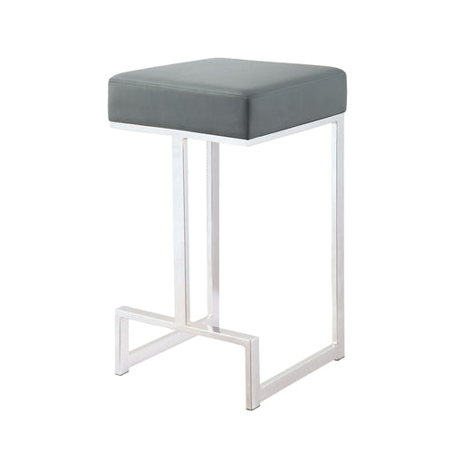 Metal Counter Height Stool Grey BM163691 - Benzara