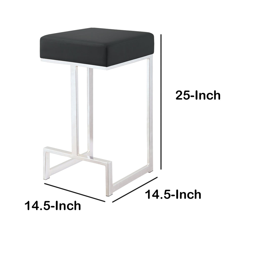 Metal Counter Height Stool Black BM163692 - Benzara