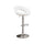 Metal Base Bar Stool With Faux Leather Seat White & Silver Set of 2 BM166614 - Benzara