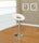 Metal Base Bar Stool With Faux Leather Seat White & Silver Set of 2 BM166614 - Benzara