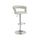 Metal Base Bar Stool With Faux Leather Seat And Gas Lift Gray & Silver Set of 2 BM166616 - Benzara