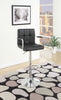 Chair Style Barstool With Faux Leather Seat And Gas Lift Black And Silver Set of 2 BM166617 - Benzara
