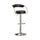 Round Seat Bar Stool With Gas Lift Black and Silver Set of 2 BM166619 - Benzara
