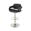 Chair Style Barstool With Tufted Seat And Back Black And Silver BM166621 - Benzara