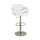 Chair Style Barstool With Tufted Seat And Back White And Silver BM166622 - Benzara