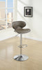 Modish Bar Stool With Gas Lift Espresso Brown And Silver Set of 2 BM166623 - Benzara