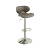 Modish Bar Stool With Gas Lift Espresso Brown And Silver Set of 2 BM166623 - Benzara