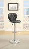 Leather Upholstered Bar Stool With Gas Lift Black Set of 2 BM167104 - Benzara