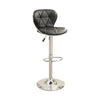 Leather Upholstered Bar Stool With Gas Lift Black Set of 2 BM167104 - Benzara
