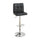 Armless Chair Style Bar Stool With Gas Lift Black And Silver Set of 2 BM167105 - Benzara