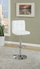 Armless Chair Style Bar Stool With Gas Lift White And Silver Set of 2 BM167106 - Benzara