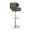 Barstool with Gaslight In Tufted Leather Dark Brown Set of 2 BM167115 - Benzara