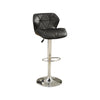 Barstool with Gaslight In Tufted Leather Black Set of 2 BM167116 - Benzara