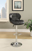 Barstool with Gaslight In Tufted Leather Black Set of 2 BM167116 - Benzara