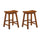 Wooden 24 in. Counter Height Stool with Saddle Seat Oak Brown Set Of 2 BM175972 - Benzara