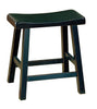 Wooden 18 in. Counter Height Stool with Saddle Seat Black Set Of 2 BM175975 - Benzara
