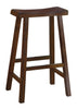 Wooden 29 in. Counter Height Stool with Saddle Seat Cherry Brown Set Of 2 BM175981 - Benzara