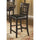 Lattice Back 24 in. Wooden Counter Height Chair with Leatherette Seat Set of 2 Brown and Black BM185284 - Benzara