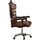 Faux Leather Upholstered Wooden Executive Chair With Swivel Cherry Oak Brown BM185348 - Benzara