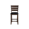 Wooden Counter Height Chair with Leatherette seat Set of 2 Black and Brown BM186229 - Benzara