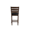 Wooden Counter Height Chair with Leatherette seat Set of 2 Black and Brown BM186229 - Benzara