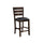 Wooden Counter Height Chair with Leatherette seat Set of 2 Black and Brown BM186229 - Benzara