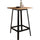 Transitional Square Shaped Wooden Bar Table With Metal Base Black and Brown BM186907 - Benzara